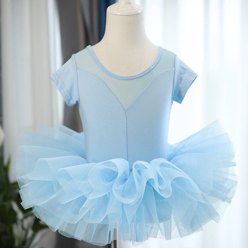 Children's dance service girl practice service summer short -sleeved Chinese dance girl dancing clothes children ballet skirt