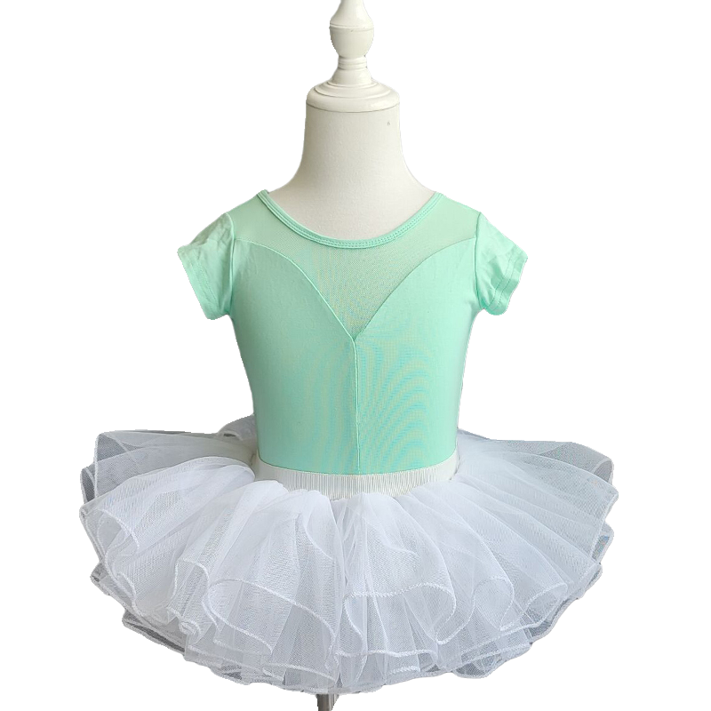 Children's dance service girl practice service summer short -sleeved Chinese dance girl dancing clothes children ballet skirt