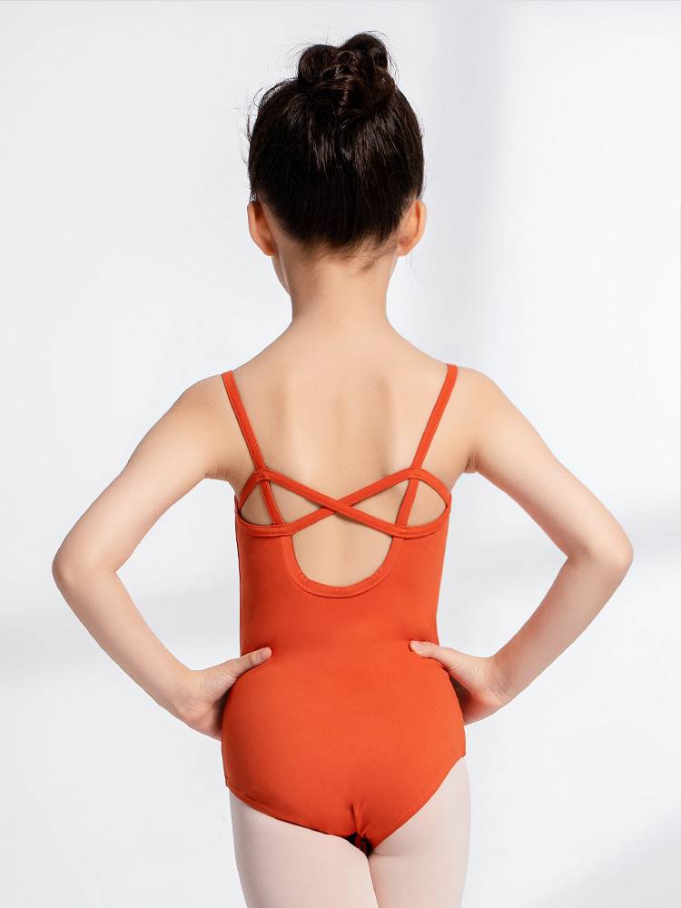 sansha French Sands Children's Ballet Dance Fun Leader Nylon Stranging Dance Series V -neck Open Crotching Uniform