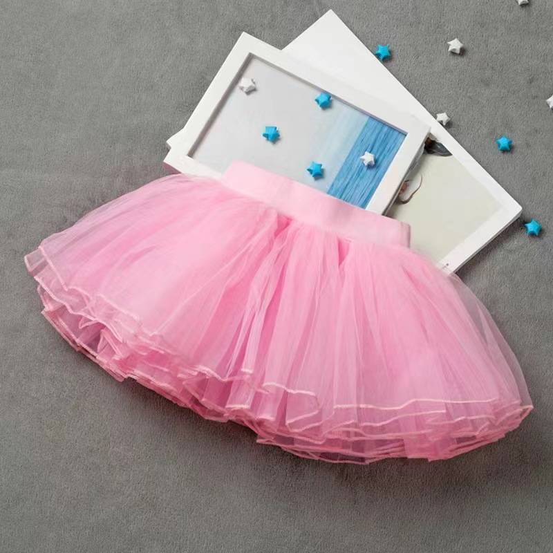 Female young children ballet skirt four layers of puffy yarn skirt Chinese dance body exercise skirt princess gauze skirt