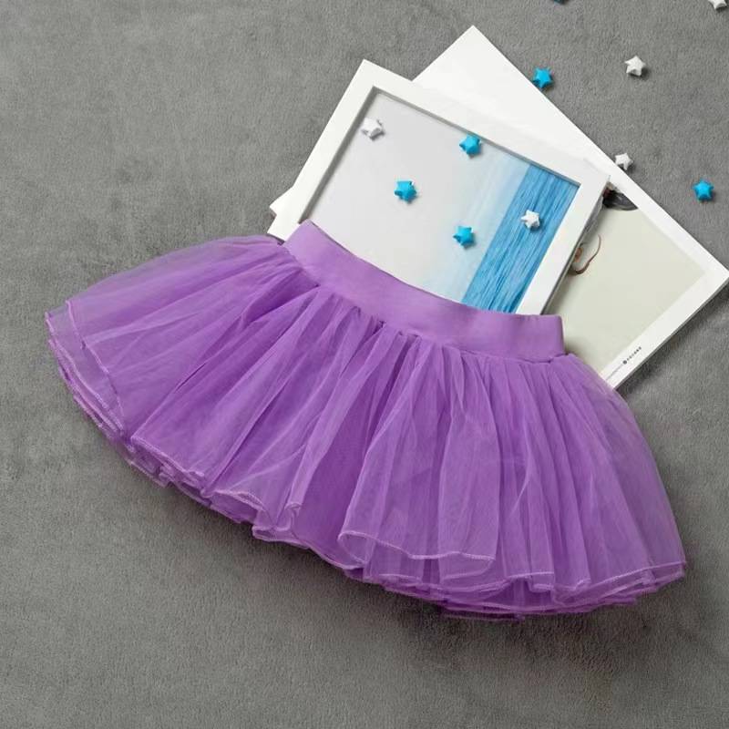 Female young children ballet skirt four layers of puffy yarn skirt Chinese dance body exercise skirt princess gauze skirt