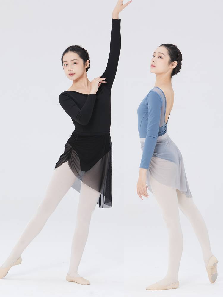 Dance gauze skirt Female skirt cover skirt dance dance apron adult ballet exercise black skirt