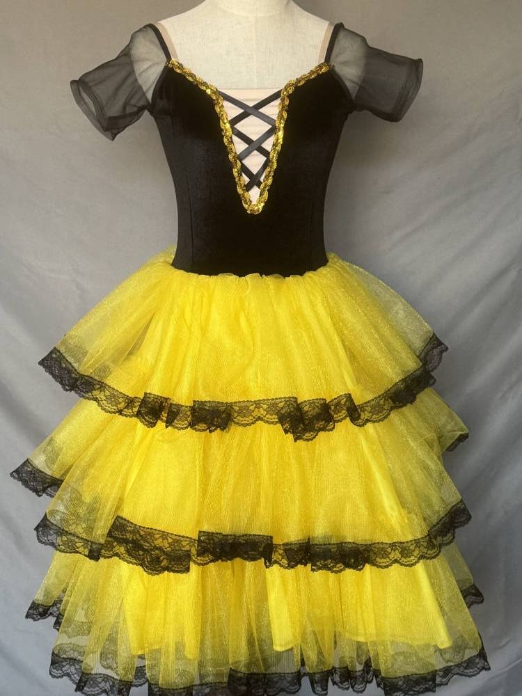 New professional children's gauze skirt ballet big skirt Little swan performs clothing adult bubble sleeve ballet skirt