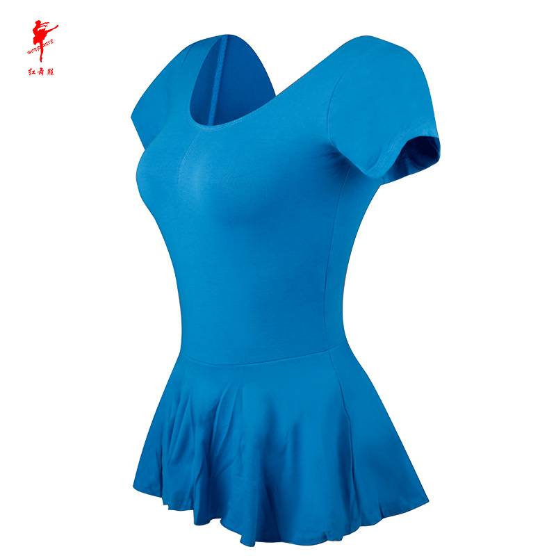 Dance clothing female summer ballet dance exercise suit adult body clothes connecting pink short -sleeved gymnastics uniform 5810