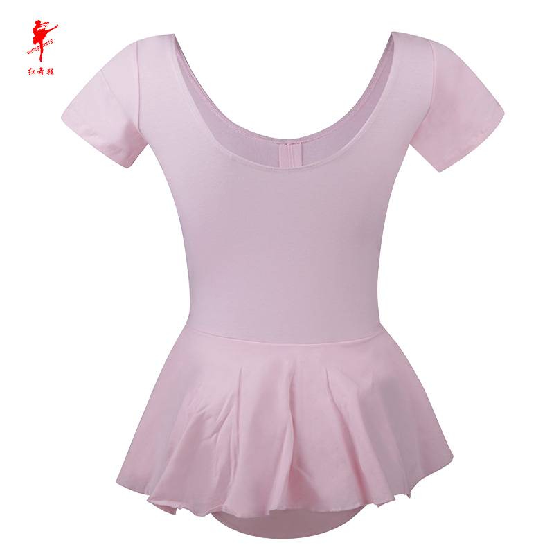 Dance clothing female summer ballet dance exercise suit adult body clothes connecting pink short -sleeved gymnastics uniform 5810
