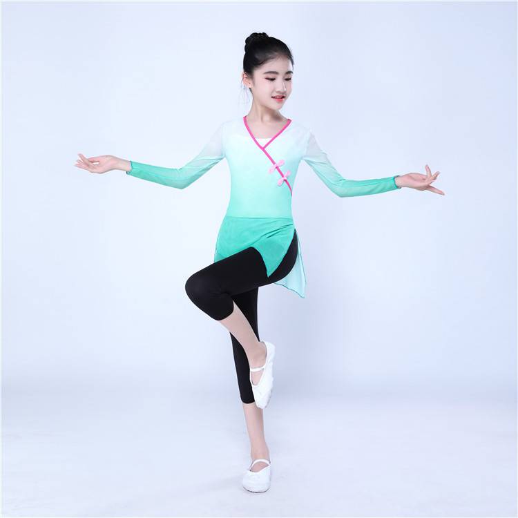 The new practice suit dance dance dance dance gauze, the elastic net shirt, play children's dance service female ballet practice