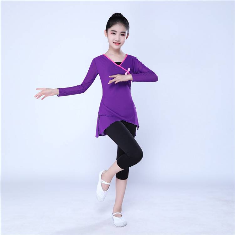 The new practice suit dance dance dance dance gauze, the elastic net shirt, play children's dance service female ballet practice
