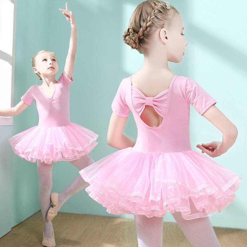 Children's dance service autumn and winter long -sleeved girl ballet skirt little girl practicing Chinese dance pink opening skirt