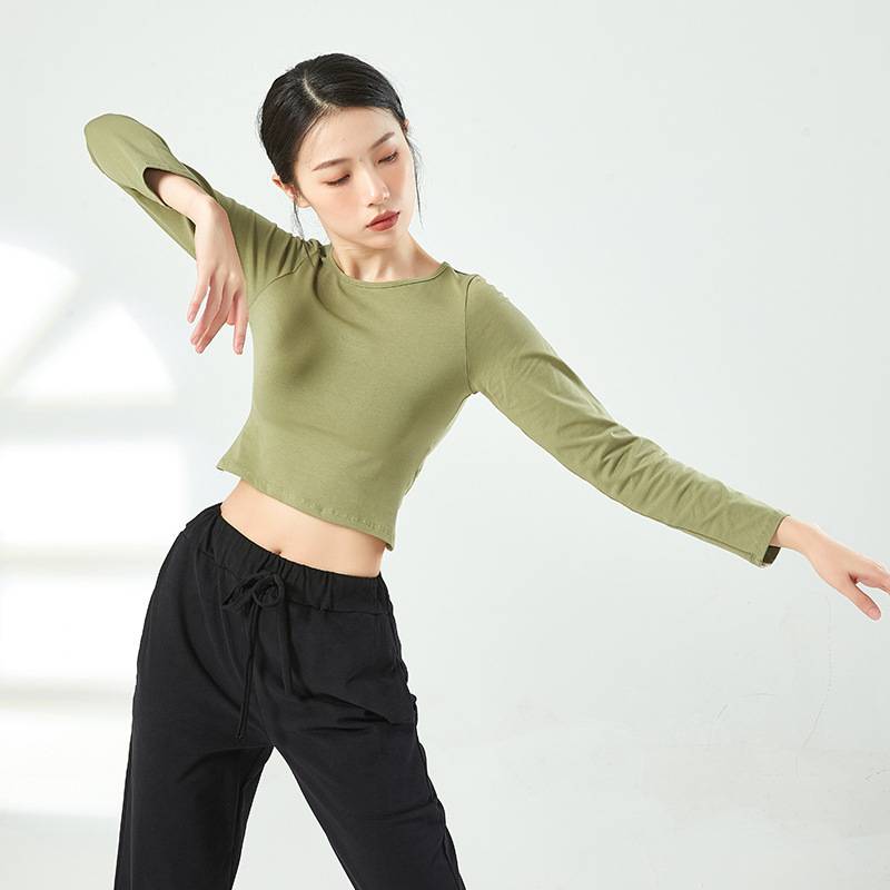 Modern dance training service women's dance top long sleeve tight -fitting classical ballet dance square dance service