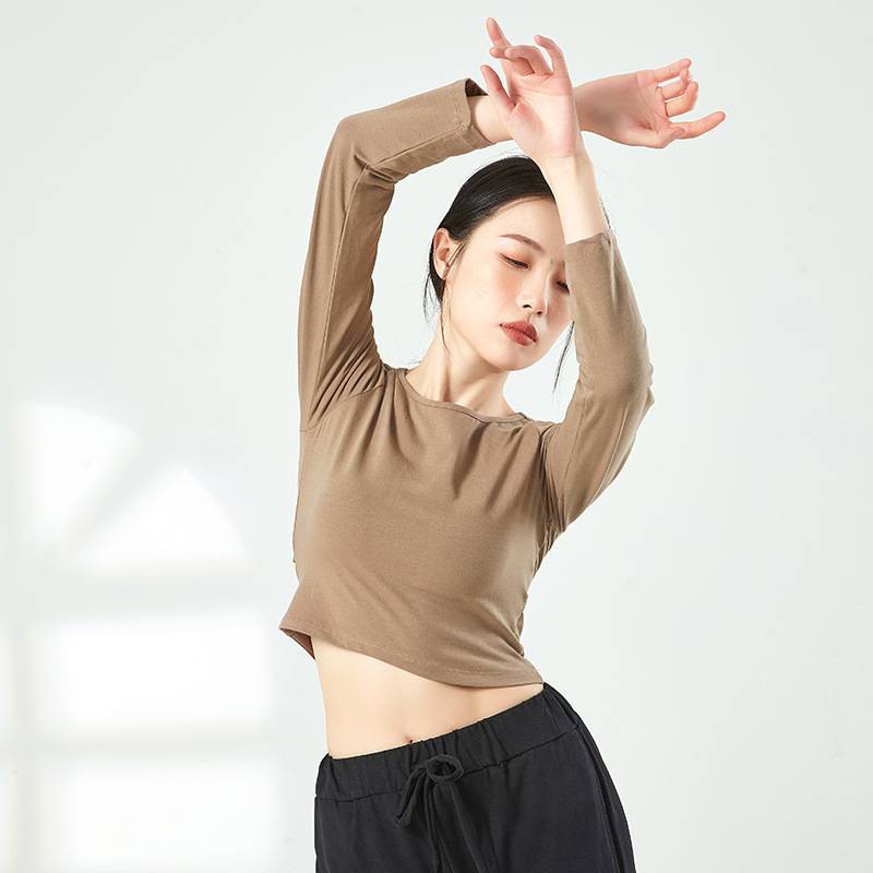 Modern dance training service women's dance top long sleeve tight -fitting classical ballet dance square dance service