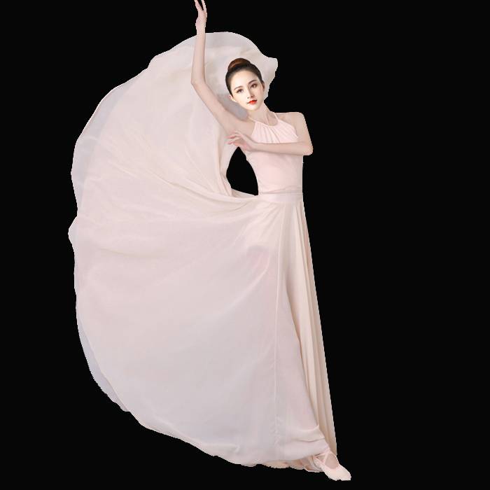 Classical dance clothing big skirt children's half -body long skirt exercise, elegant modern ballet Xinjiang dance performance service