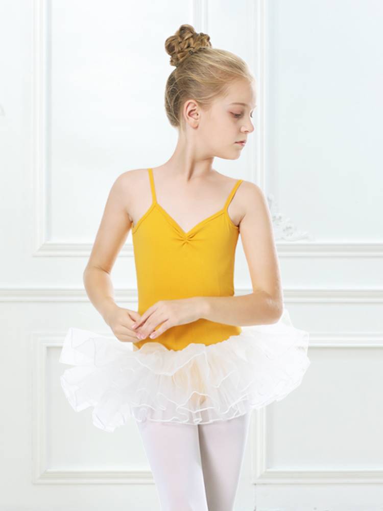 Children's dance service girl ballet exercises, children, dancing dance jujube red suspenders, young children Chinese dance body service