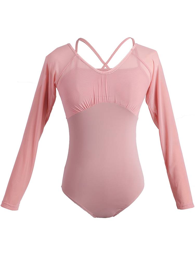 Dance clothing adult female summer net gauze stitching connective clothing shape yoga service teacher gymnastics ballet exercise uniform