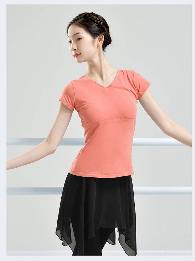 Dance service adult short -sleeved ballet shaping practice service art test special gymnastics uniform modern dance service summer top
