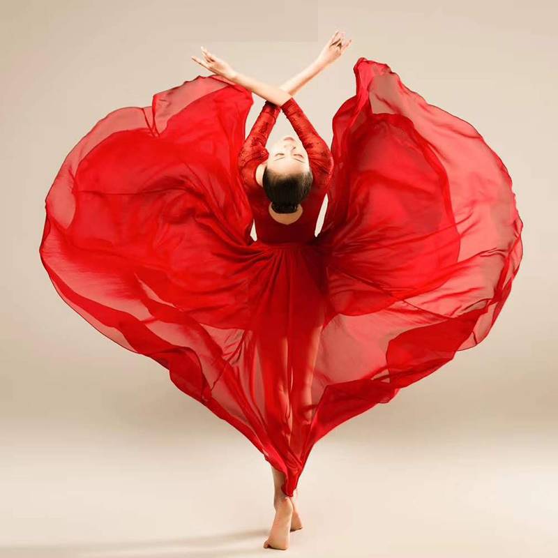 Modern Dance Classical Dance Large Skirt Skin Practice Skirt Chiffon Xinjiang Victoria Ballet Practice Skirt