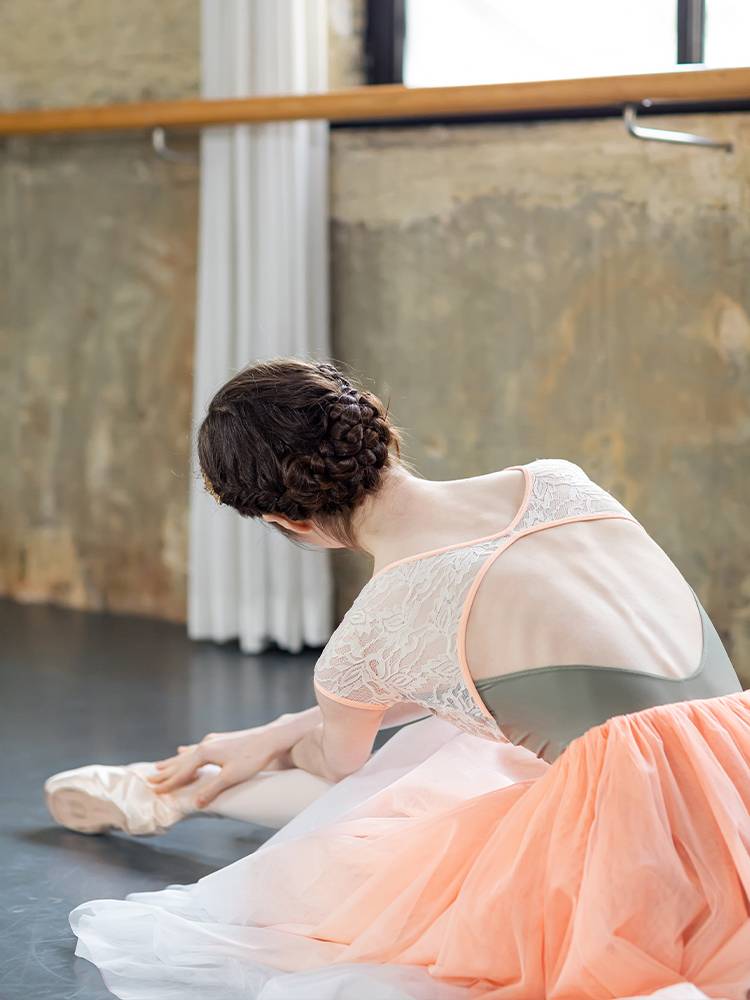 danzbaby dance service female ballet body uniform dance biocardial clothing high cross -back practice service B191