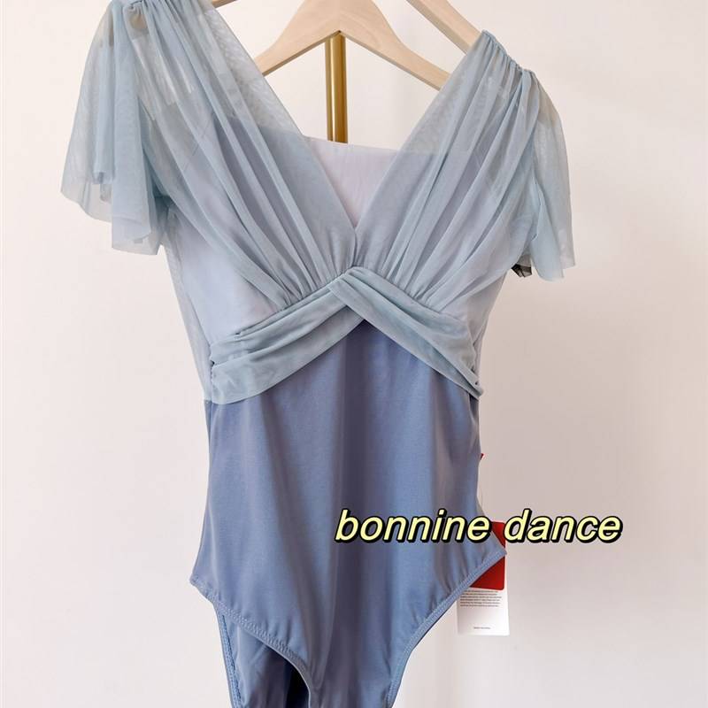 Spot dance service adult ballet practice service female summer C season fake two small flying sleeve art test high -shaped sports uniforms