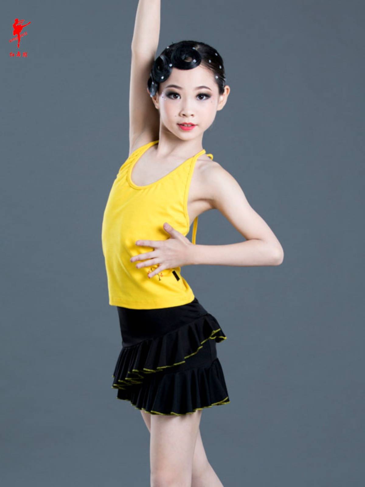 Red Dance Shoes 30310 Dance Server Girls and Children's Hanging Club Ballet Symptoms White Tibra