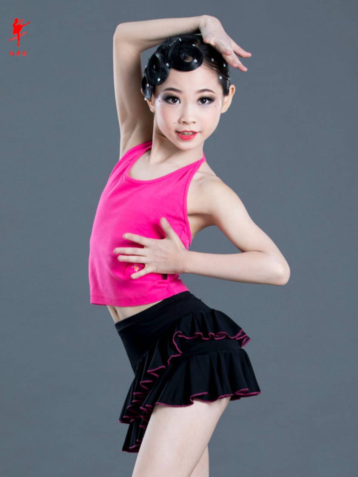 Red Dance Shoes 30310 Dance Server Girls and Children's Hanging Club Ballet Symptoms White Tibra