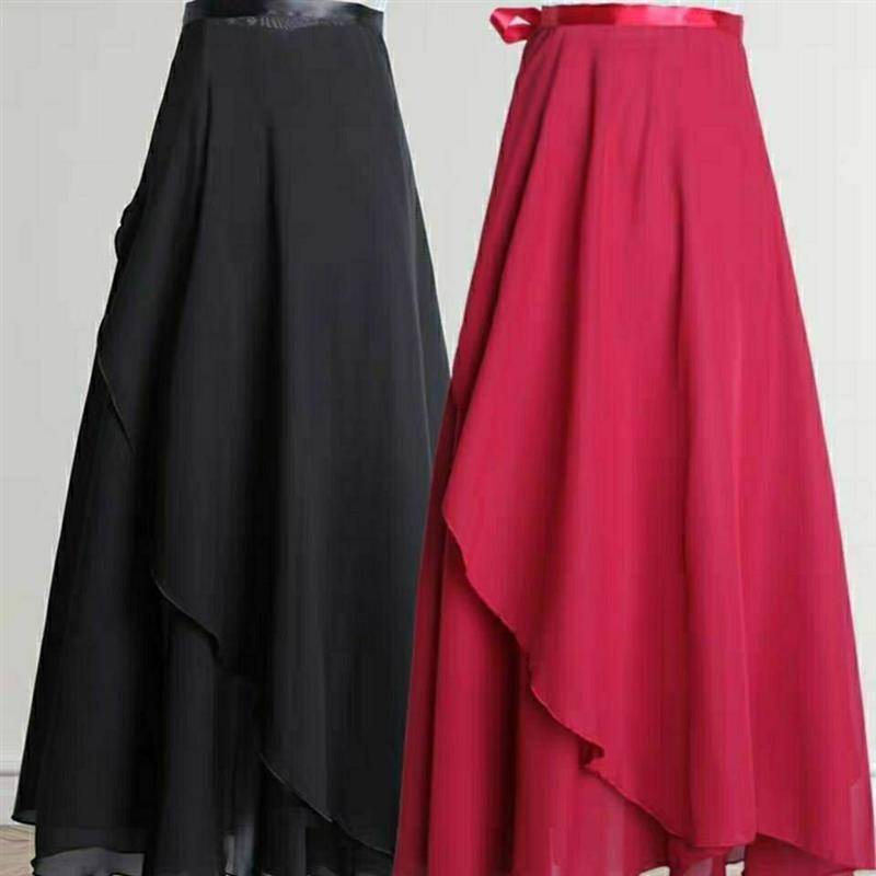 Ballet dance skirt practicing skirt skirt female adult long dance gauze skirt teacher lace chiffon skirt gymnastic long skirt