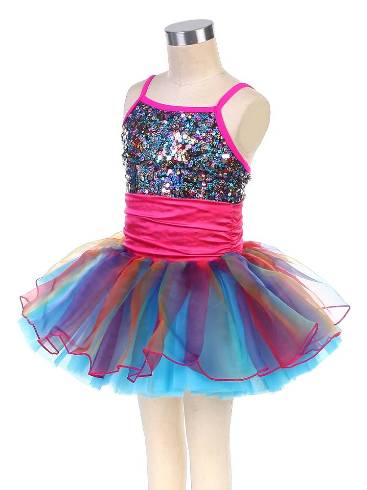 Ballet performance service children's colorful professional performance service competition panton yarn skirt sequin ballet tutu skirt