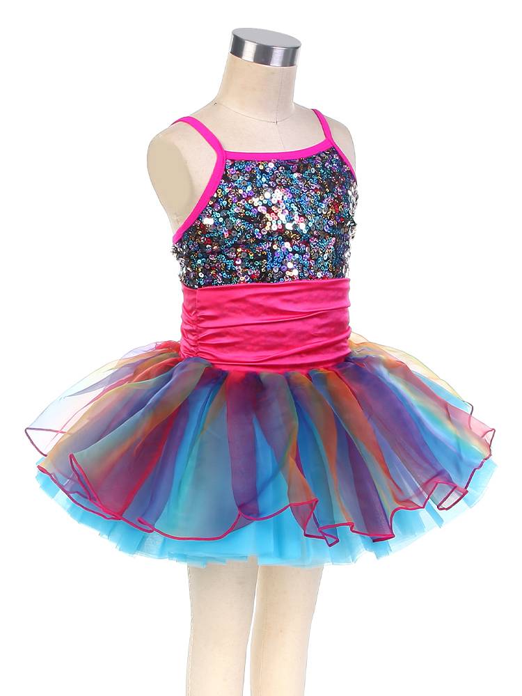Ballet performance service children's colorful professional performance service competition panton yarn skirt sequin ballet tutu skirt