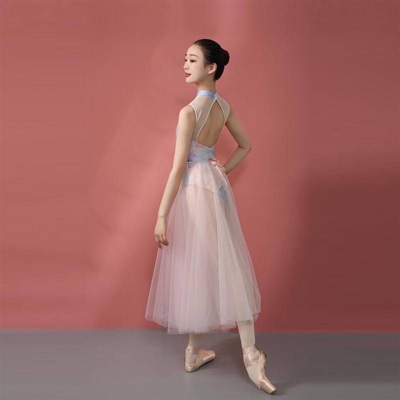 Little Jasmine Ballet Skirt Semi -Daldling Long Skirt Double Body Skirt Adult Female Dance Fun Dressing Fun Gong Uniform