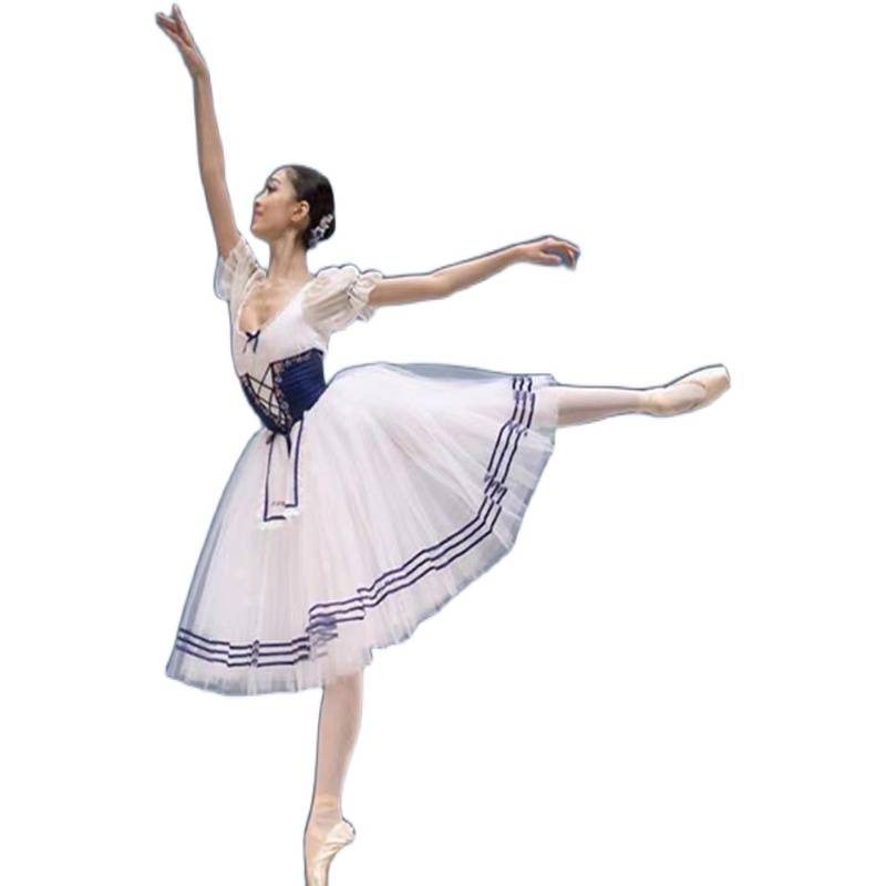 New daily adult professional ballet performance clothing TUTU bubble sleeve long skirt children's white yarn puffy