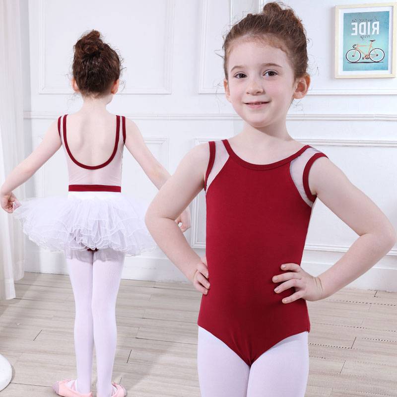 Children's dance service jujube red summer wine gymnastics girl practice service Chinese dance ballet skirt dance clothes
