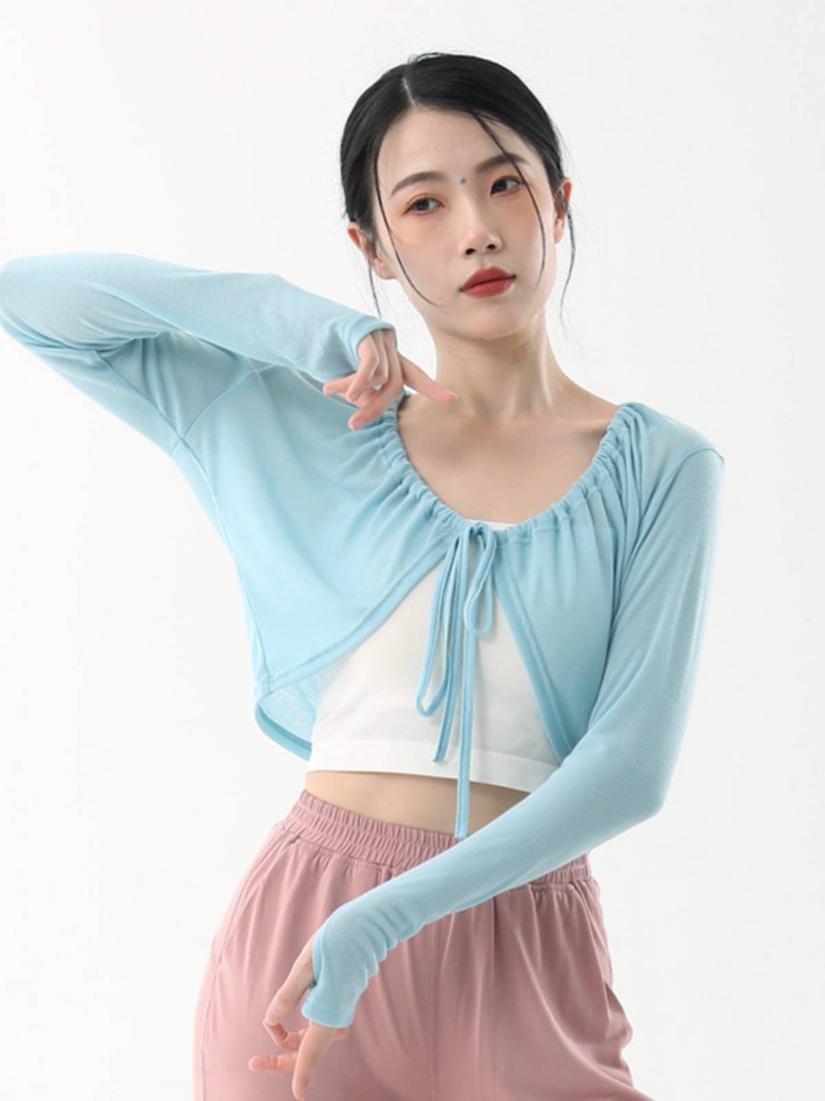 Modern dance top Classical dance -shaped dress yoga clothing long -sleeved ballet base training adult art test exercise clothing