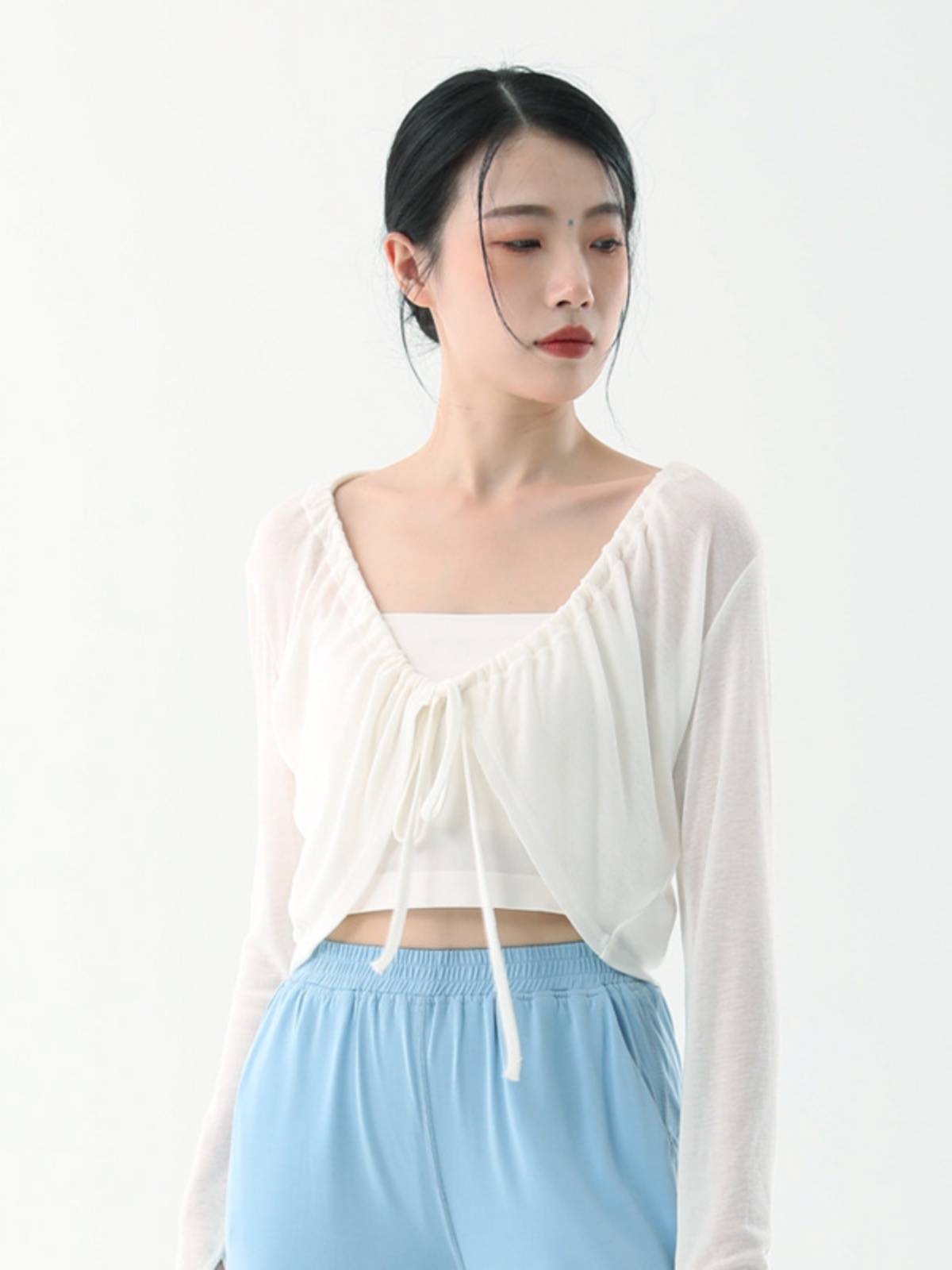 Modern dance top Classical dance -shaped dress yoga clothing long -sleeved ballet base training adult art test exercise clothing