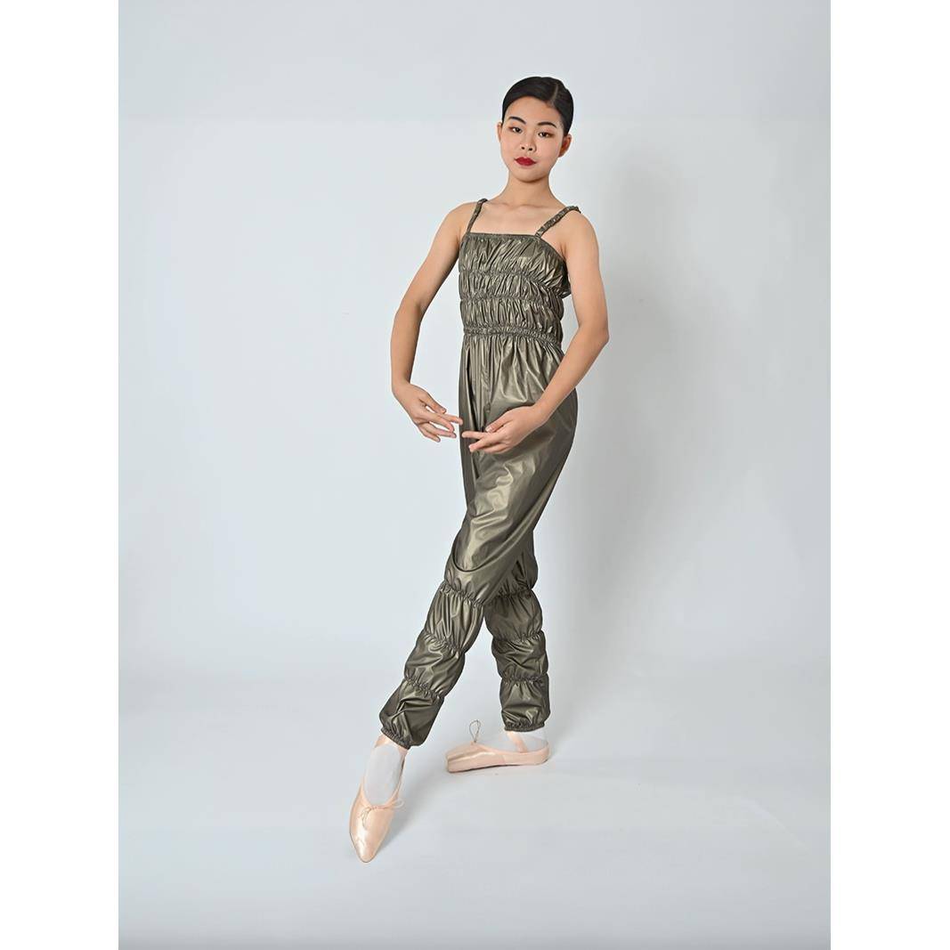 Badylepa Children's sweat sweat clothes coating ballet ribbon jumpsuits Latin dance sports burst sweat sauna