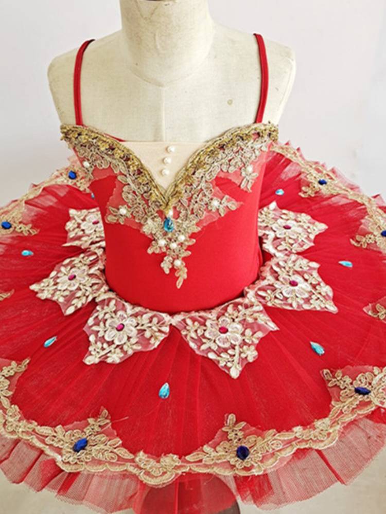 Little Swan Dance Performing Girls Ballet Watching Children's Professional Dance Clover Skirt Skirt Stretch