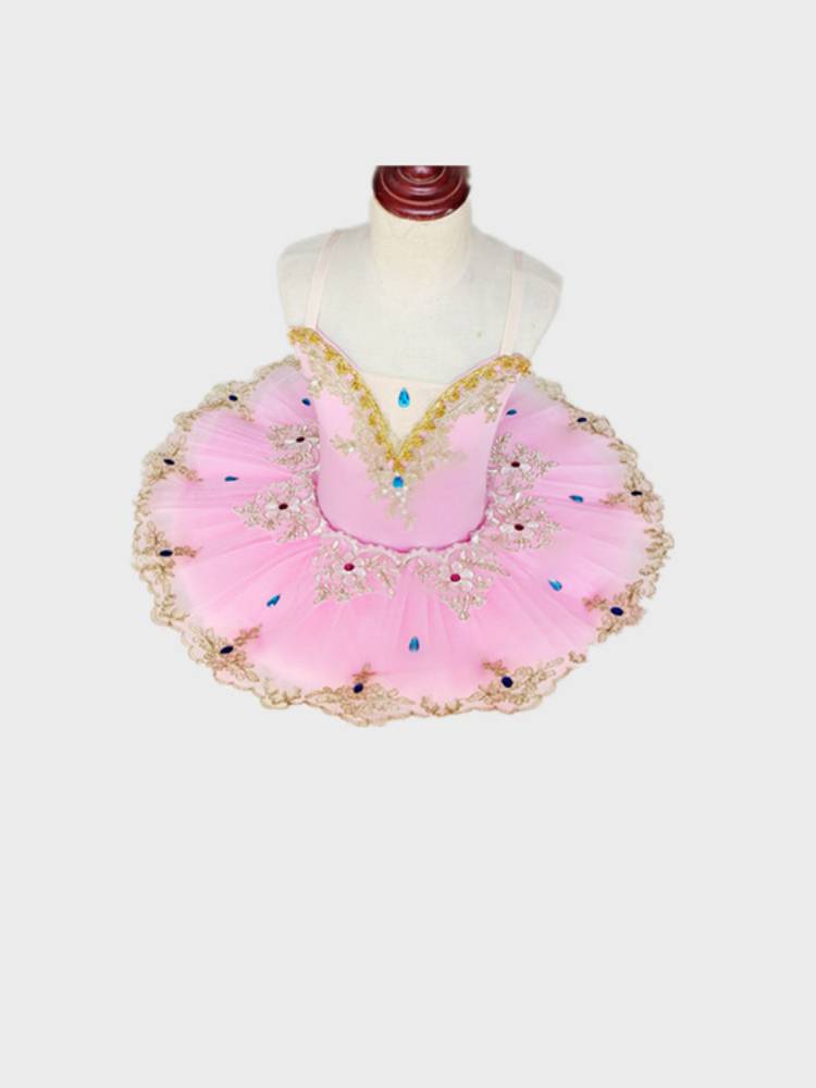 Little Swan Dance Performing Girls Ballet Watching Children's Professional Dance Clover Skirt Skirt Stretch