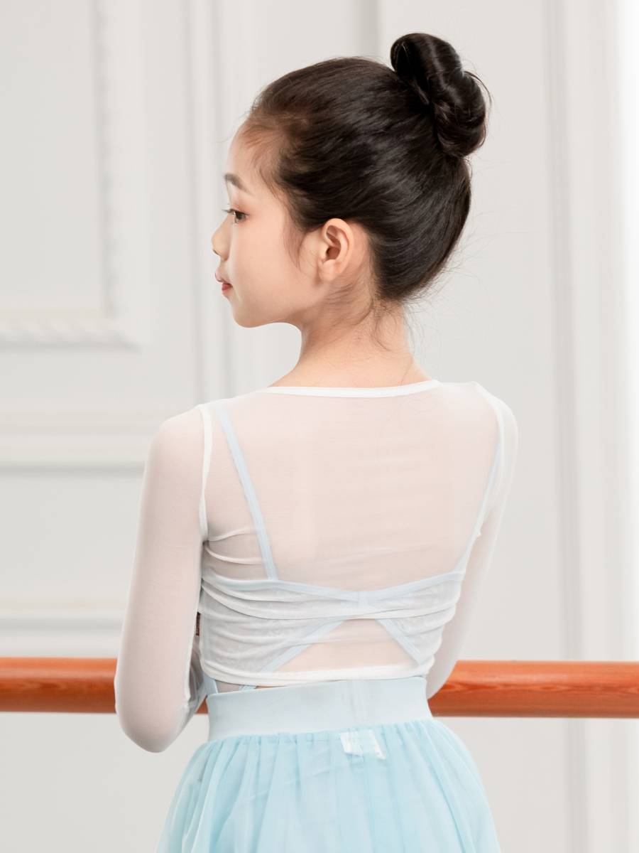Little jasmine children's ballet net gauze white gauze female jacket ballet body clothes practice dance dance service summer