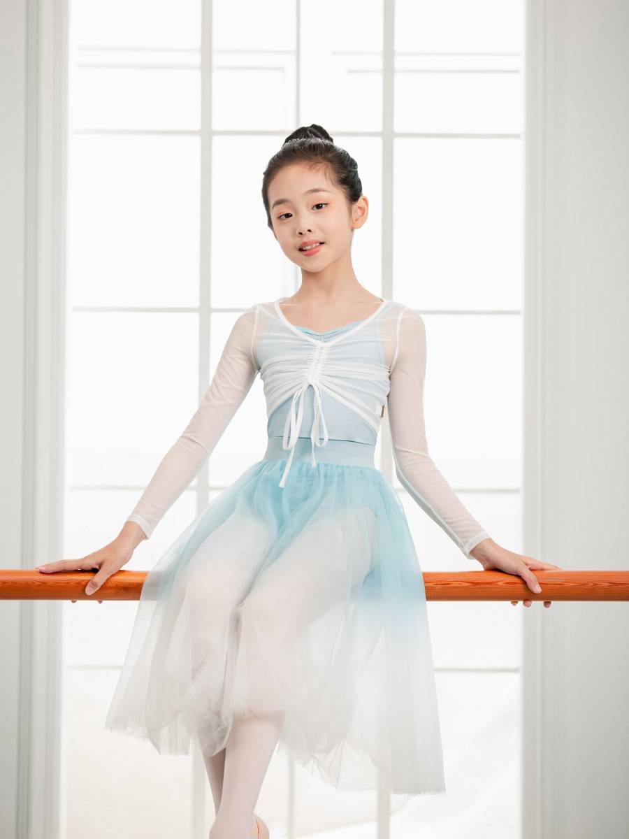 Little jasmine children's ballet net gauze white gauze female jacket ballet body clothes practice dance dance service summer