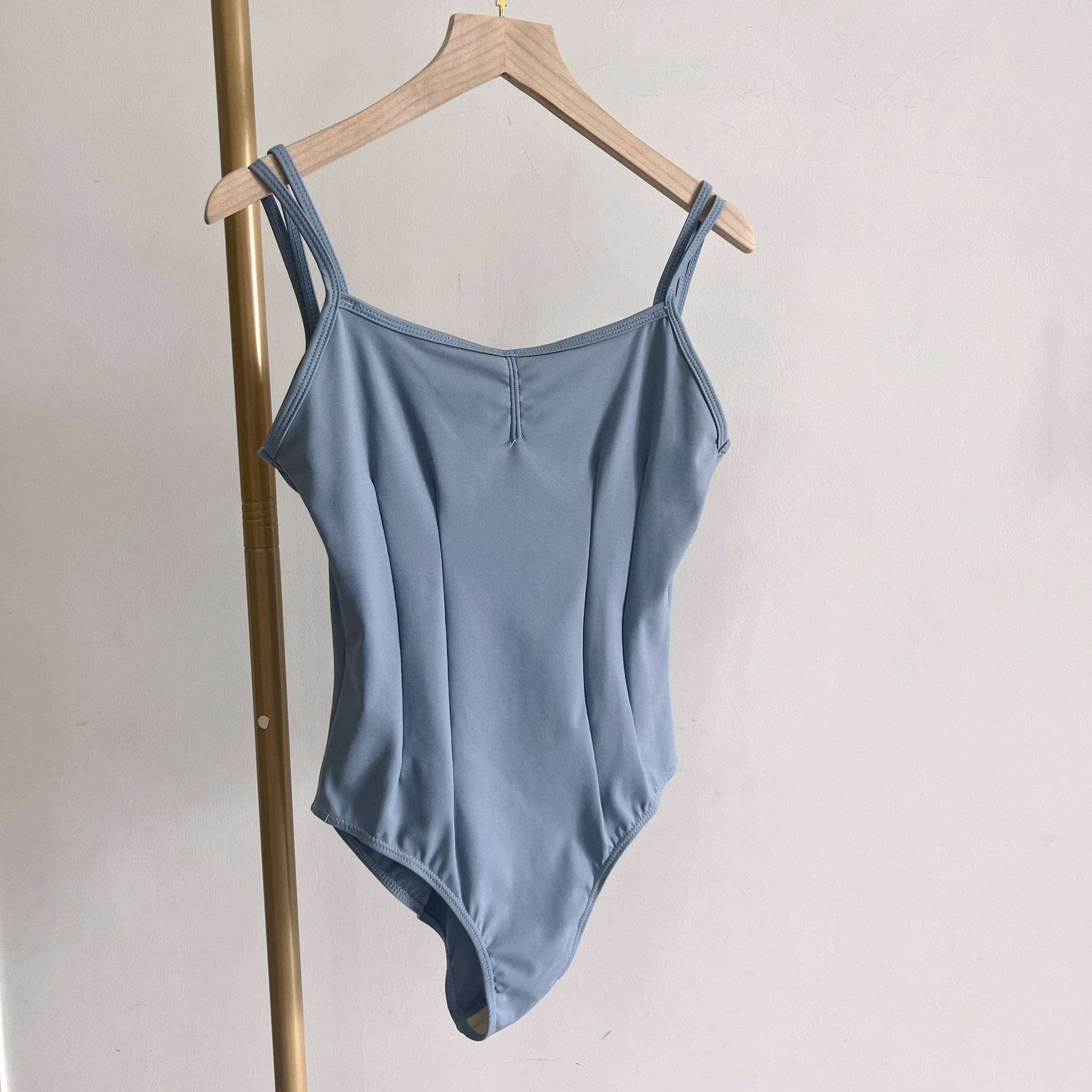 Ballet dance clothing double suspender back waist waist drawing deep v