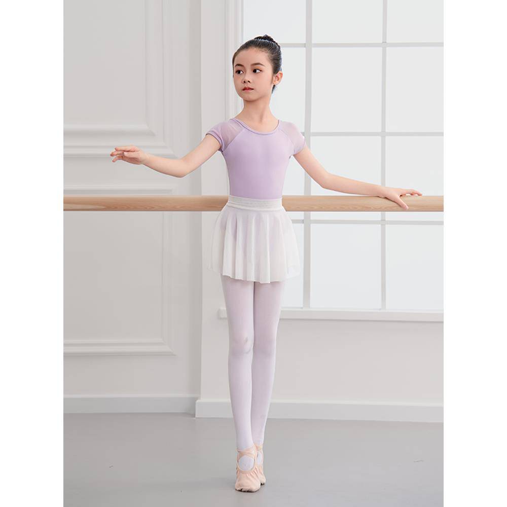 Children's dance service female Chinese dance service gymnastics service gymnastics girl summer long short -sleeved dancing ballet dance clothing net yarn