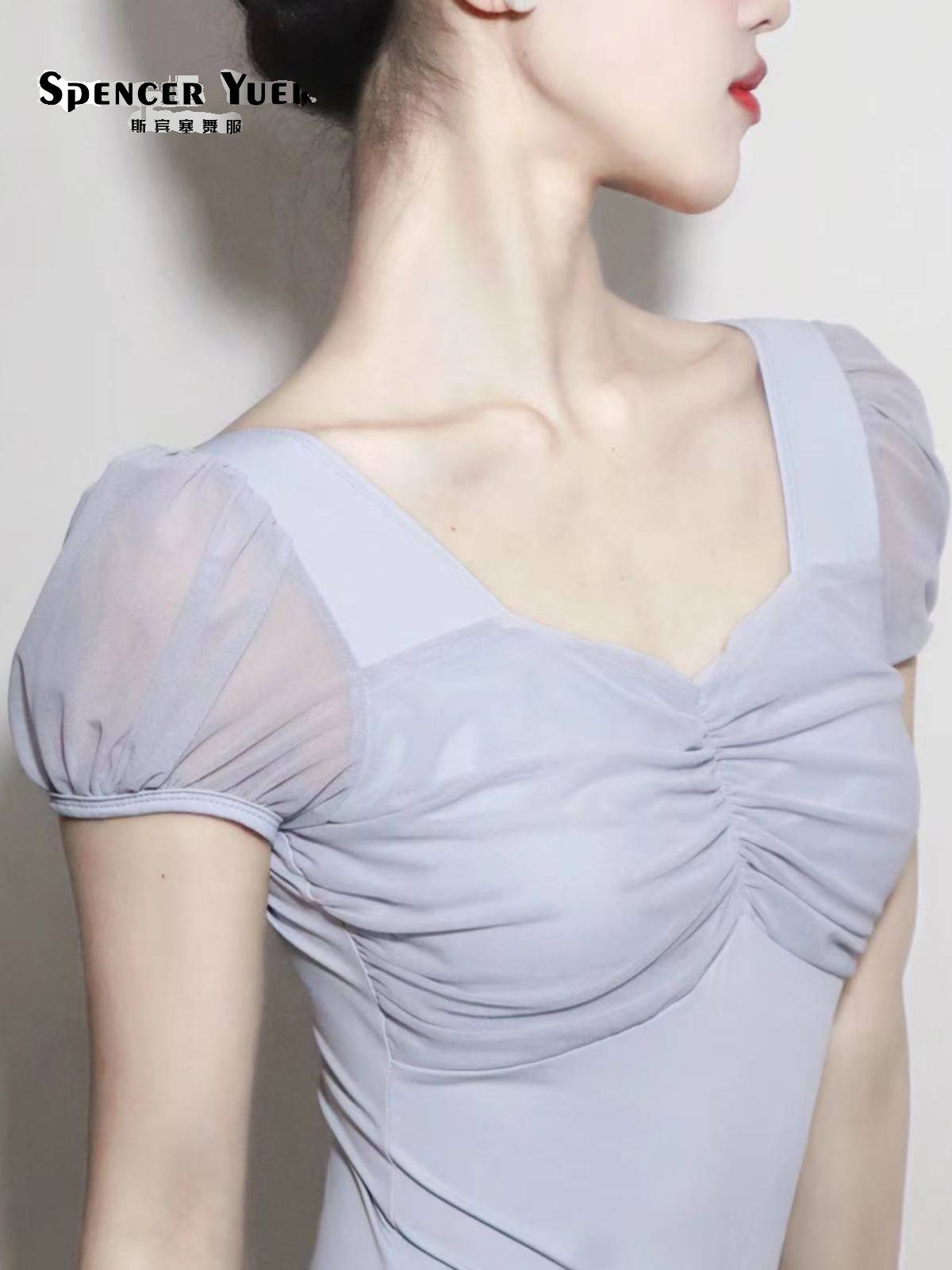Spencer summer new French ballet female art test dance body performance Latin yoga clothing imported shoulder pads