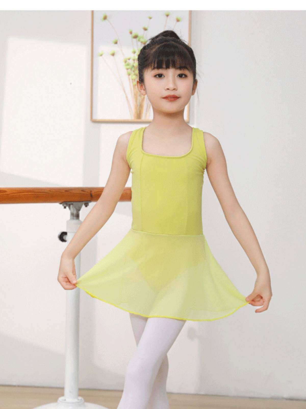 Dance service children's ballet dance skirt Girls wide edge sling conjoined exercise dance dancing special opening new nylon
