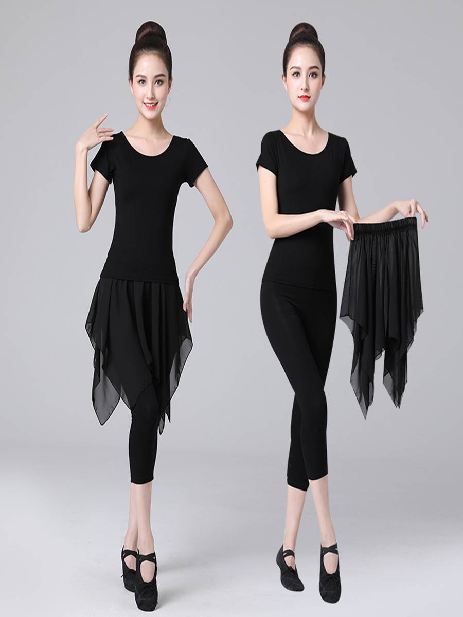 Dance practice service female adult black Modal body training test gymnastics uniform Chinese modern ballet dance service