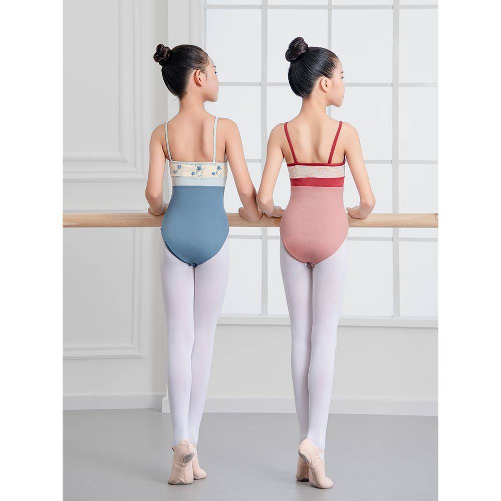 Children's dance service girl practice service girl summer sling ballet Chinese dance -shaped physical examination gymnastics uniforms