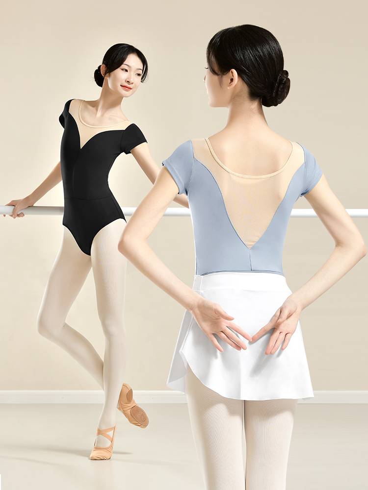 Dance service female practice service, folk dance short -sleeved fishtail connective service teacher dance students class service ballet training body