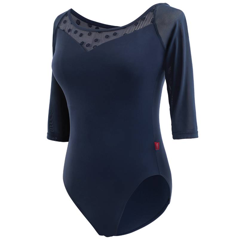 Adult ballet dance service female summer seven -point sleeve conjoin clothes practicing velvet net gymnastics gymnastics uniforms