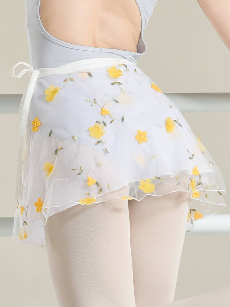 Dance skirt embroidery straps adult dance skirt ballet half skirt one -piece dance gauze skirt classical dance modern
