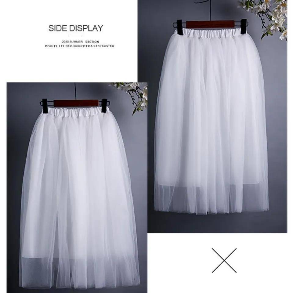 White gauze skirt ballet dance service children's performance exercise exercise adult long skirt panton skirt photo TUTU
