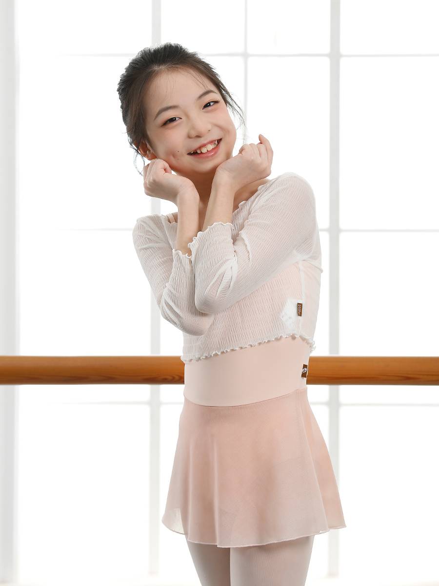 Little Jasmine's new children's dance net gauze top long -sleeved ballet exercise jacket