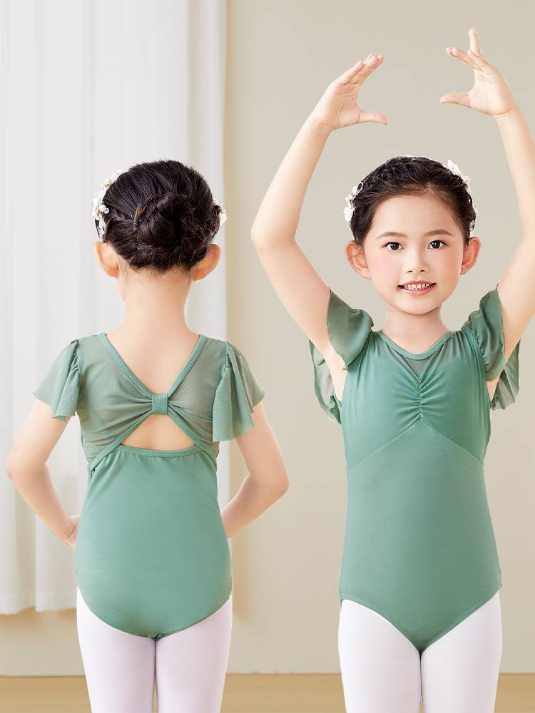 Children's dance clothing girl summer short -sleeved Chinese dance dance clothing practice girl clothes ballet skirt girl