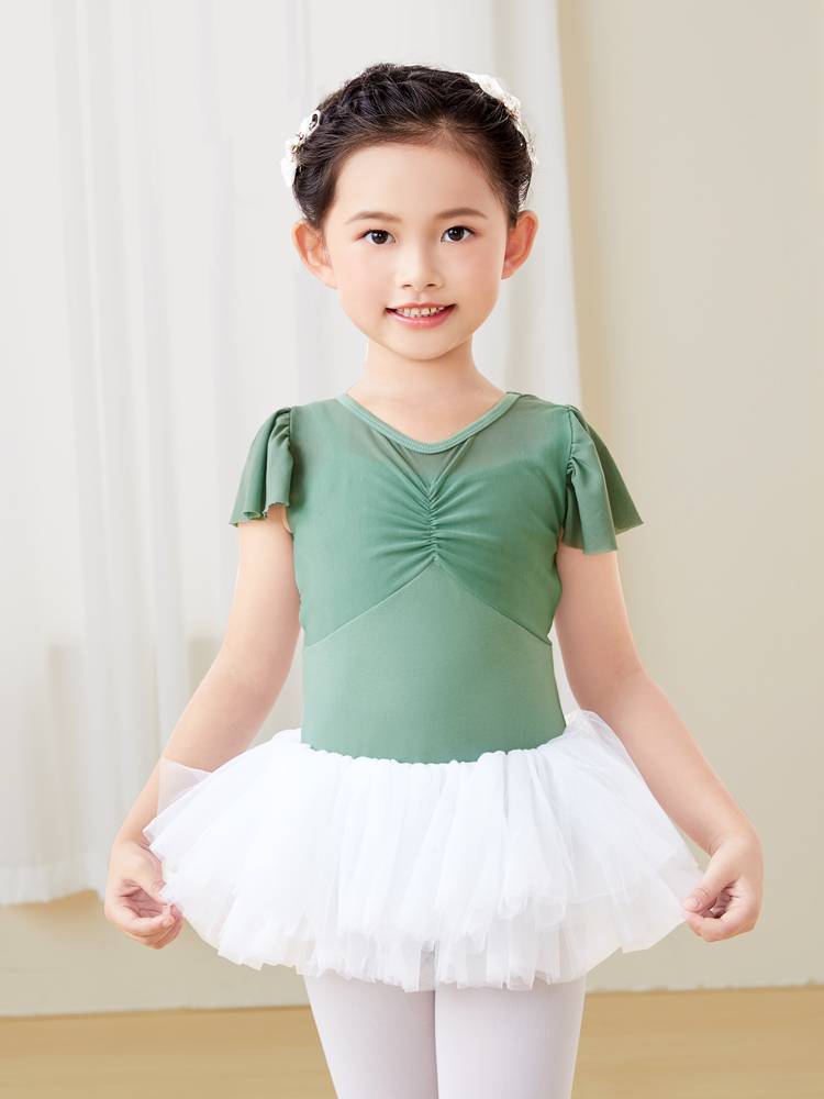Children's dance clothing girl summer short -sleeved Chinese dance dance clothing practice girl clothes ballet skirt girl