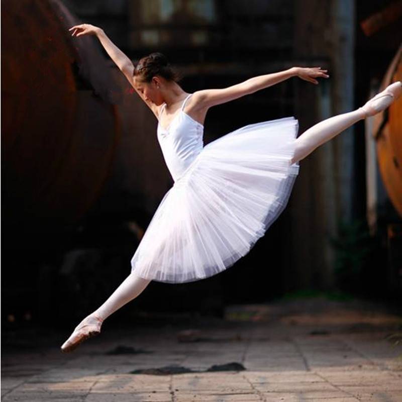 Adult ballet dance gauze skirt Female half -body puff skirt with inner ballet skirt white skirt dance performance clothing